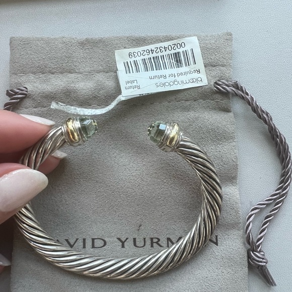 Cable Classics Bracelet in Sterling Silver with Prasiolite and 14K Yellow Gold - Picture 9 of 10